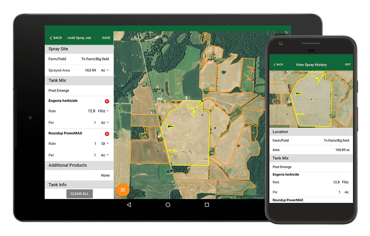 Farm Spray Pro makes spray records easy. Keep good spray records, meet dicamba record keeping requirements, and view detailed spray reports.